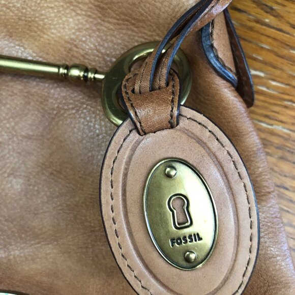 Fossil Tan Medium Bucket Crossbody Shoulder Bag - Picture 7 of 8